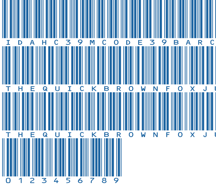 IDAHC39M Code 39 Barcode Font Free Fonts Download Fonts2k